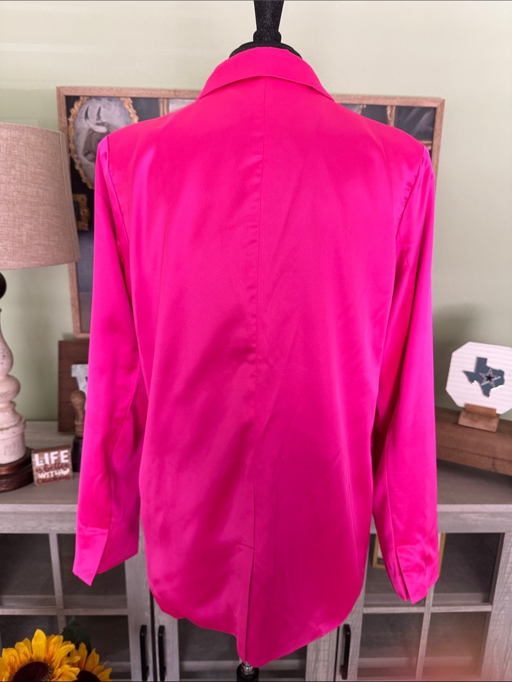 Hot Pink Women's Blazer Jacket by First Love Sz 1X - Picture 4 of 8